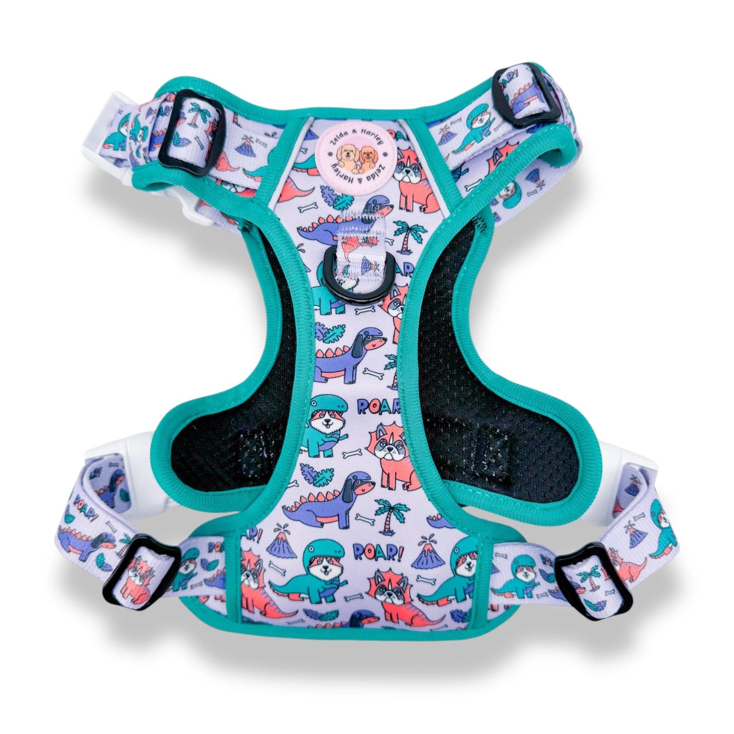 Zelda & Harley Harness Doggosaurus Rex | Adventure No Pull Dog Harness