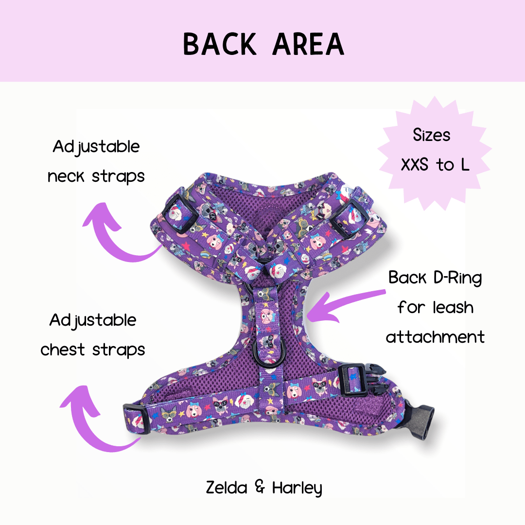 Zelda & Harley Harness Muttallica - No Pull Adjustable Dog Harness