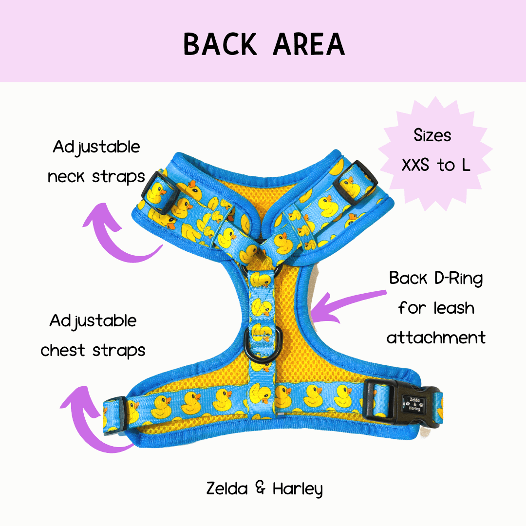 Zelda & Harley Harness Rubber Duckie - No Pull Adjustable Dog Harness