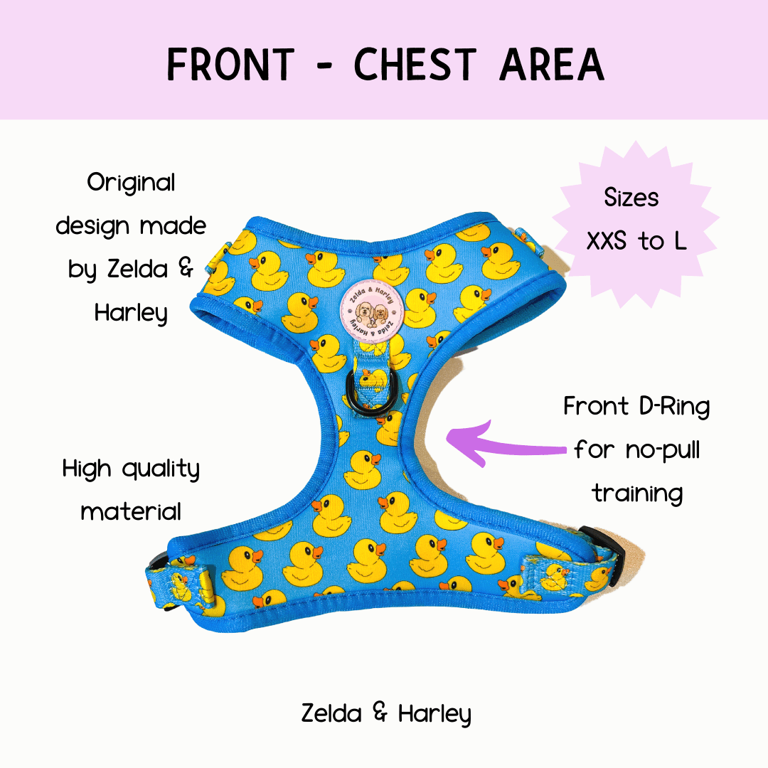 Zelda & Harley Harness Rubber Duckie - No Pull Adjustable Dog Harness