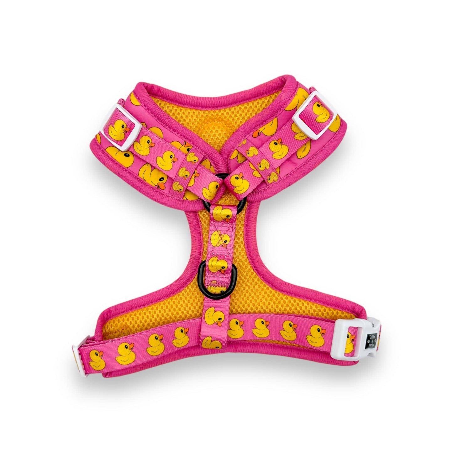 Zelda & Harley Harness Rubber Duckie Pink - No Pull Adjustable Dog Harness
