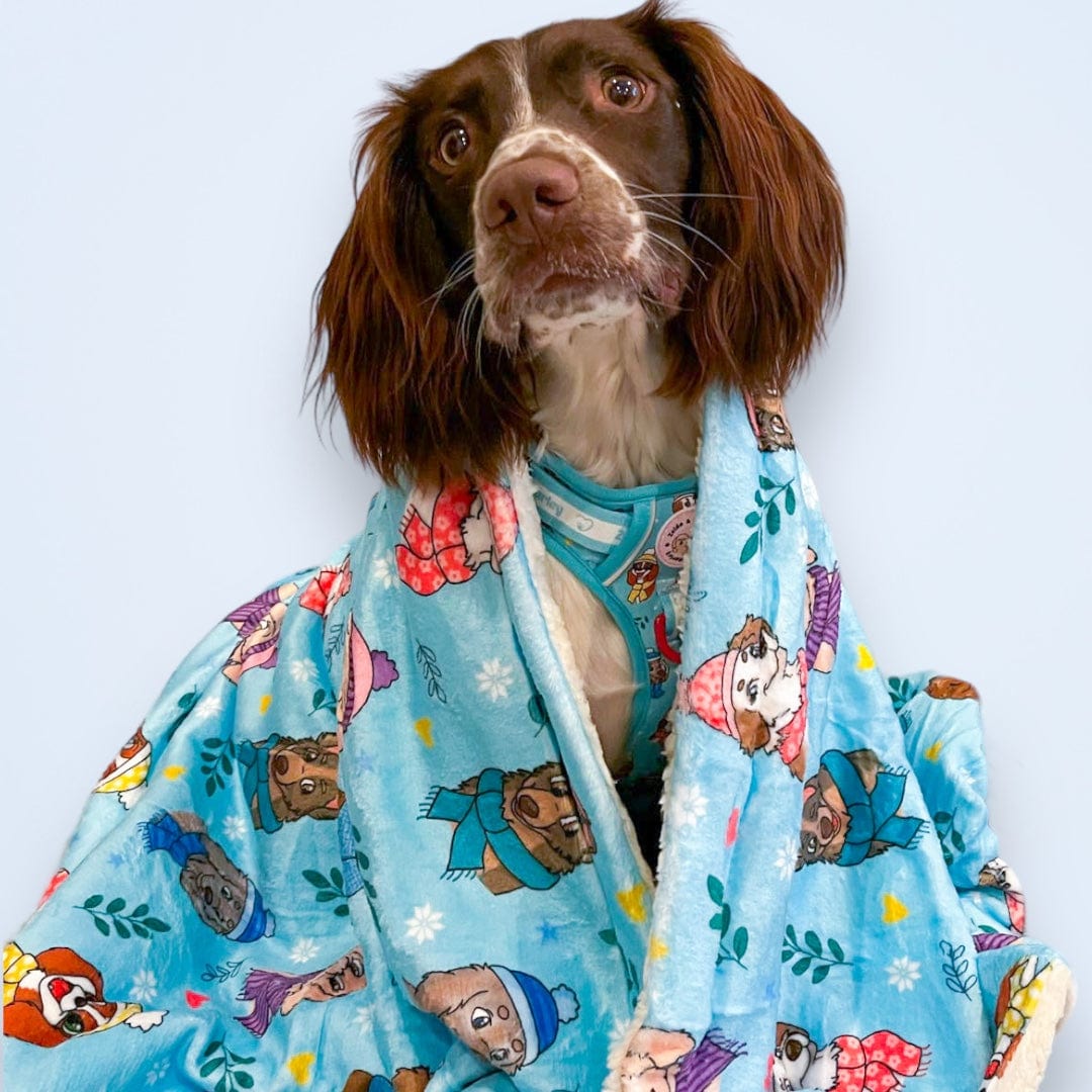 Zelda & Harley Poop Bag Holder Snow Pawtrol Dog Blanket