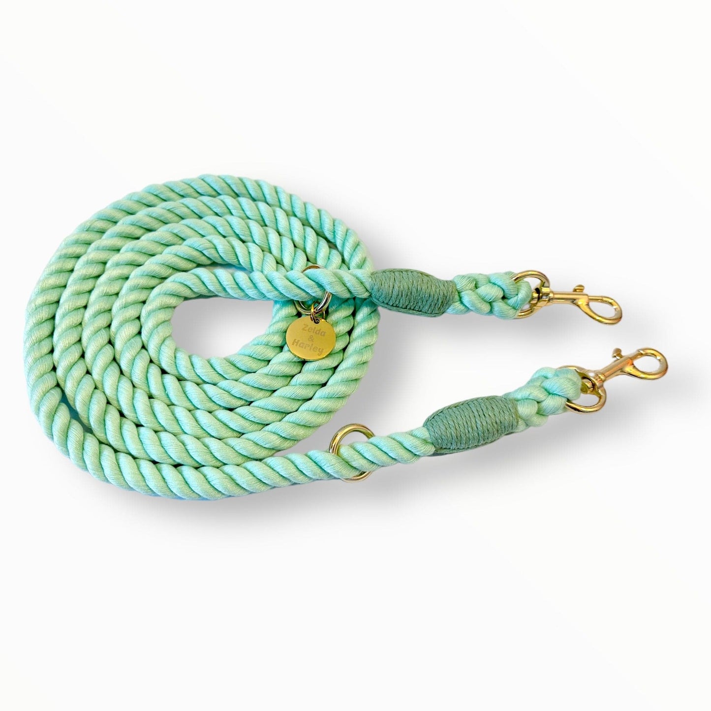 Zelda & Harley Hands Free Rope Leash Hands Free Rope Leash - Mint Green