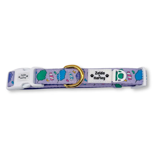 Zelda & Harley Collar Cotton Candy Collar + Sailor Bow Tie