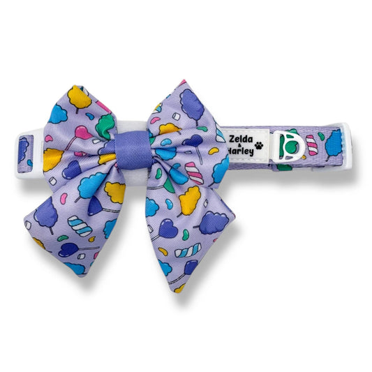 Zelda & Harley Collar Cotton Candy Collar + Sailor Bow Tie