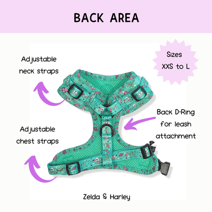 Zelda & Harley Harness Plutonic Pooch - No Pull Adjustable Dog Harness