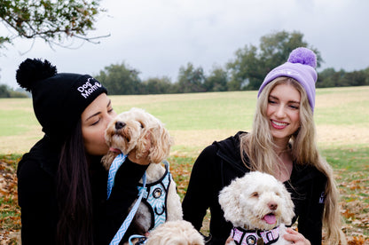 Zelda & Harley Beanie Dog Mom Bobble Beanie - Black