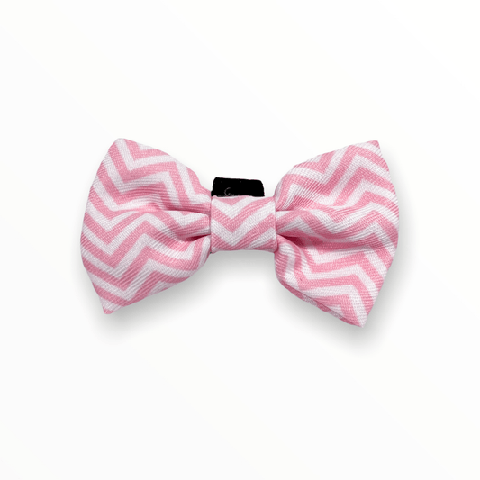 Zelda & Harley Bow Zig Zag Wag Bow Tie - Pastel Pink