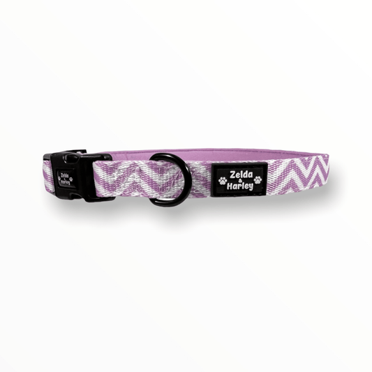 Zelda & Harley Collar Zig Zag Wag Collar - Pastel Purple