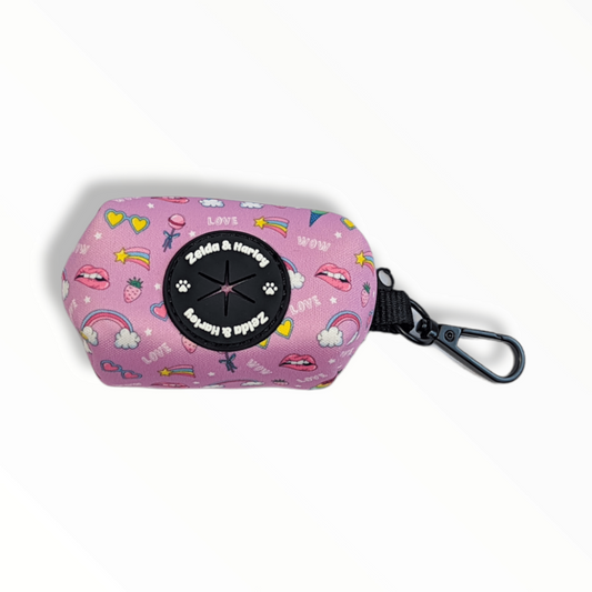 Zelda & Harley Poop Bag Holder Pink Paw-er Waste Bag Holder