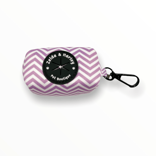 Zelda & Harley Poop Bag Holder Zig Zag Wag Waste Bag Holder - Pastel Purple